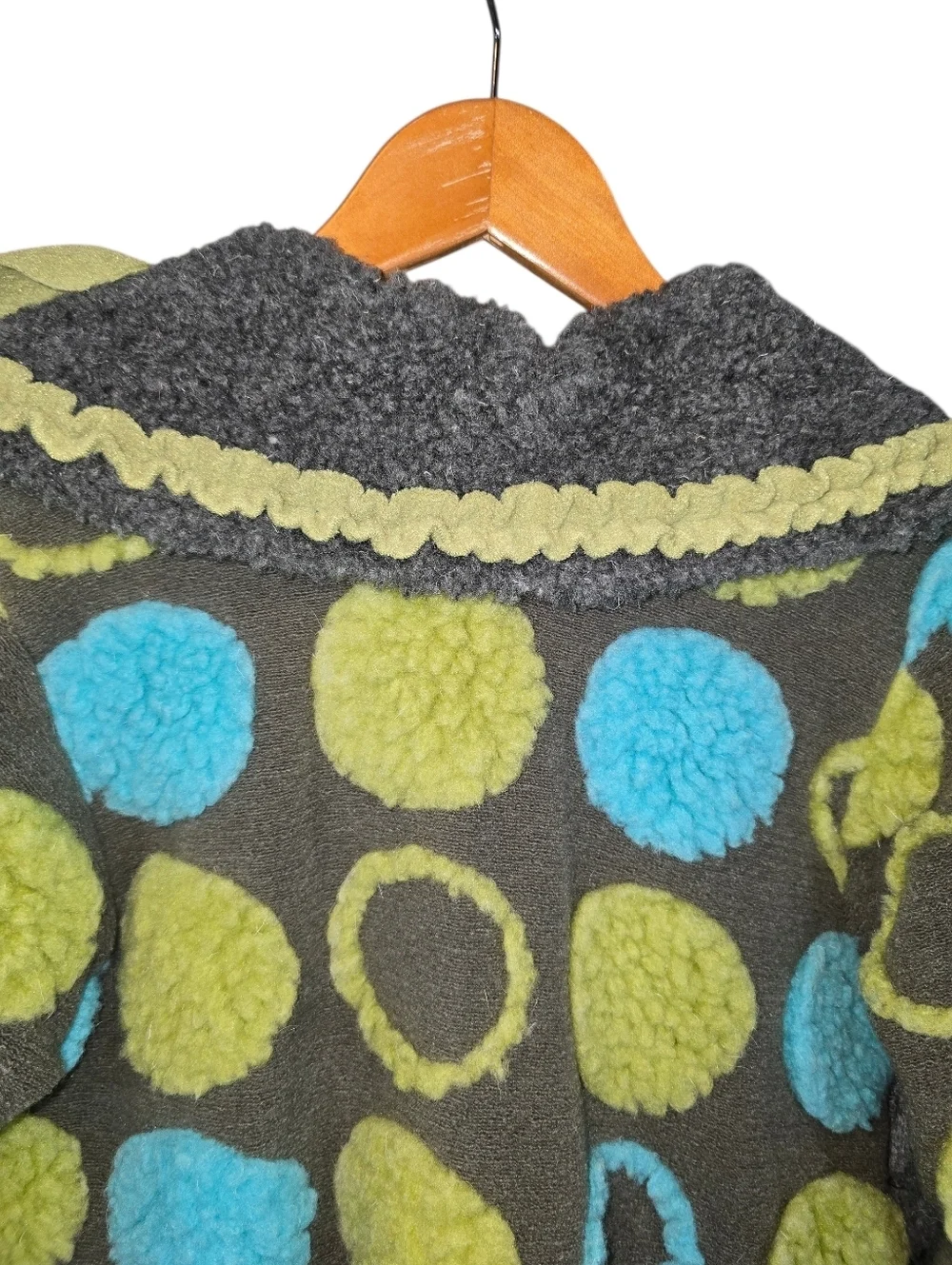 Corky & Company Girls Swing Coat NWT Polka Dot Fleece Jacket w/ Hat Size 8